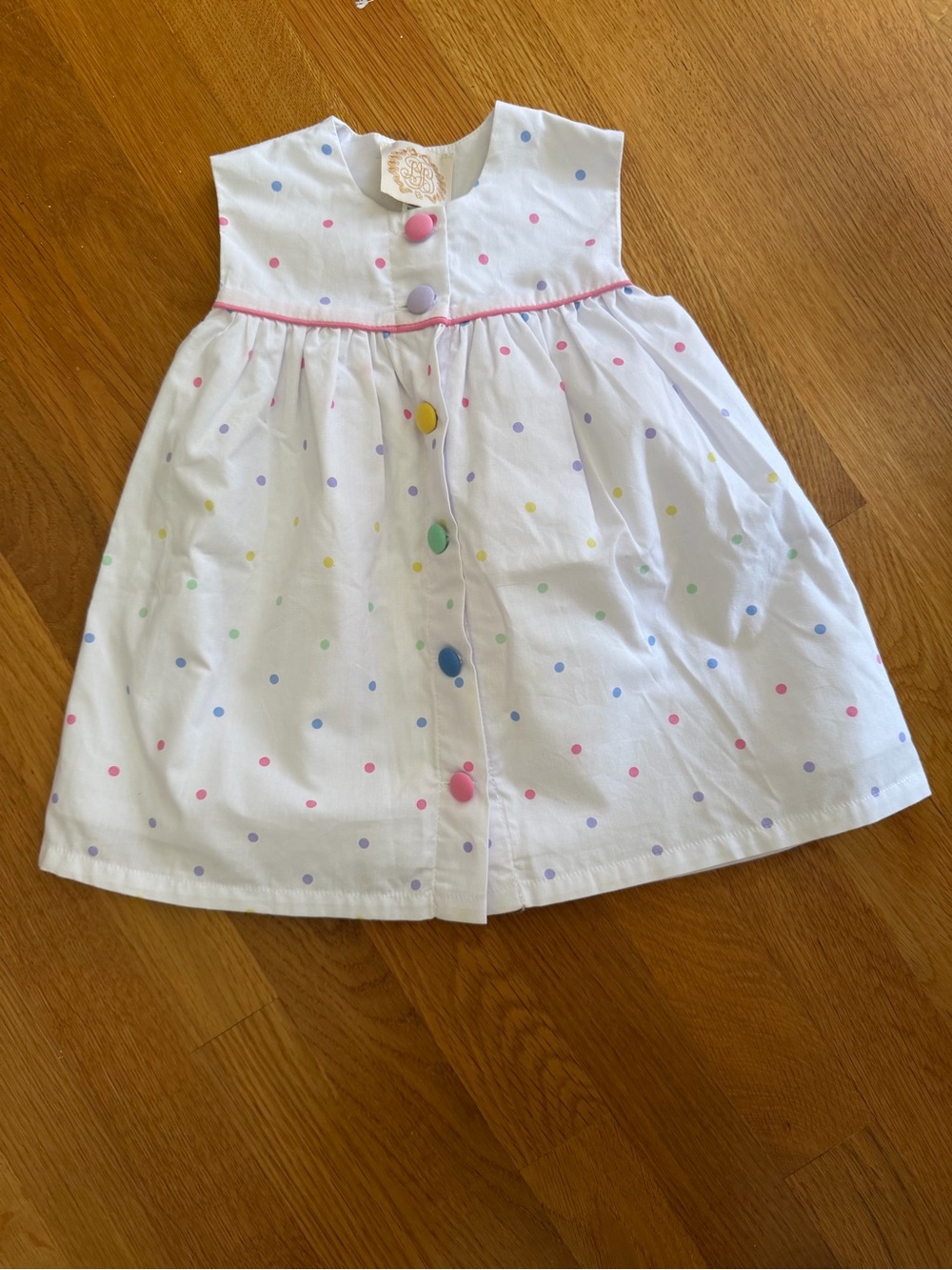 The Beaufort Bonnet Company White Polka Dot Dress 12/18mo